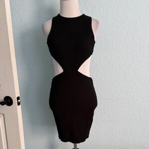 White Fox Black Cut-Out Dress M